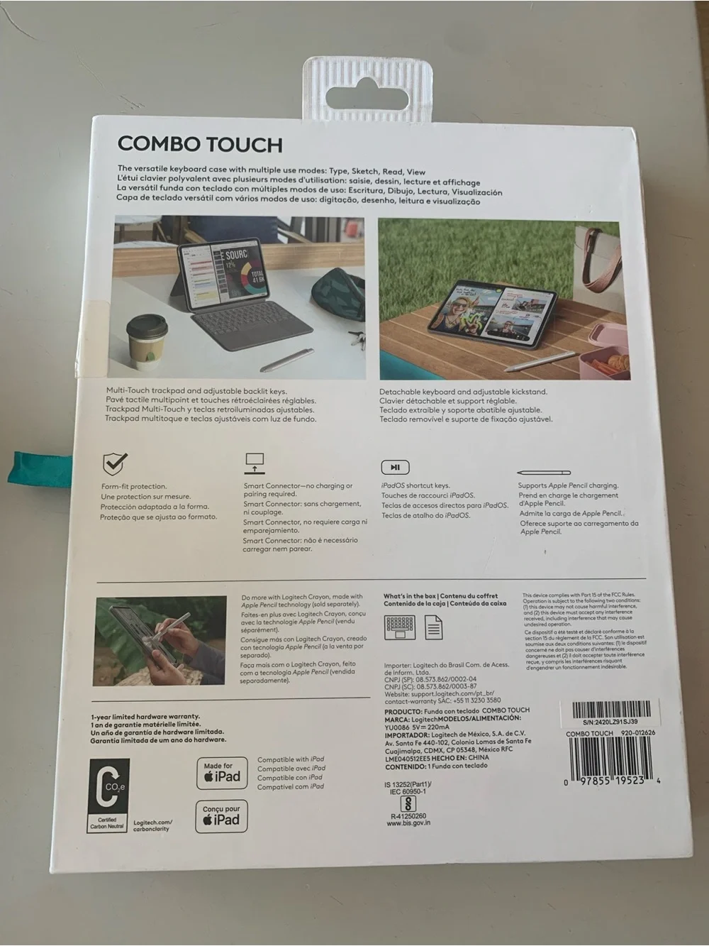 Logitech Combo Touch Keyboard Case for iPad Air 11-inch (M2) - Dark Gray